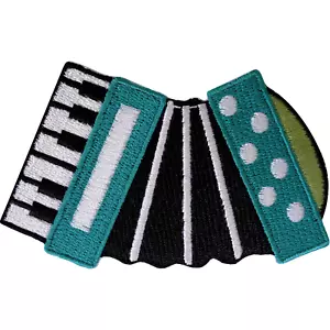 Accordion Patch Iron Sew On Musical Instrument Embroidered Badge Keyboard Music - Picture 1 of 1