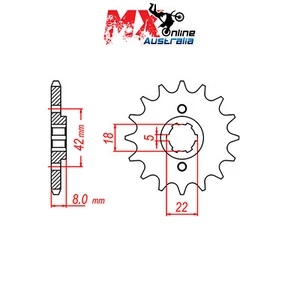 MTX Front Sprocket 12T Yamaha XT250T 4V (DOHC) 1983-1984 10-30X-12 - Picture 1 of 1