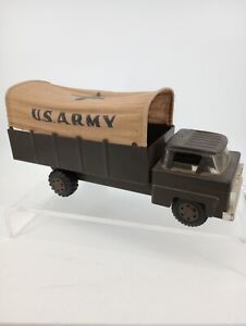 Vintage 1950s Marx Lumar 18.5" US Army Carrier Transport Truck W/Original Canvas