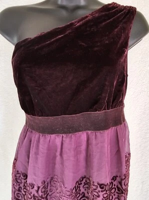 Vestido Chelsea & Violeta Mujer Talla S Pequeño Púrpura Terciopelo SENTIR Seda NUEVO Foto 1 de 4