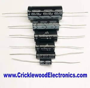 450V Axial Electrolytic Caps 1uf 2.2uf 4.7uf 8uf 10uf 16uf 22uf 33uf 47uf 100uf - Picture 1 of 1