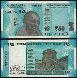 INDIA 50 RUPEES (P111c) 2019 SYMBOL L UNC - Picture 1 of 1