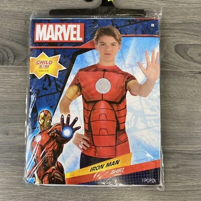 Marvel Comics Iron Man Child S/M  T Shirt Iron Man Costume Halloween Shirt - Image 1 of 4
