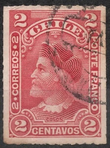 #40 Sn:#42 SG83 1900 2c CHILE Large Columbus head in a new drawing - Picture 1 of 2
