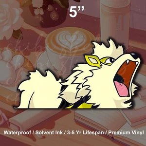 Pokemon Shiny Arcanine Growlithe Rare Anime Pikachu Vinyl Sticker Peeker Decal - Picture 1 of 2