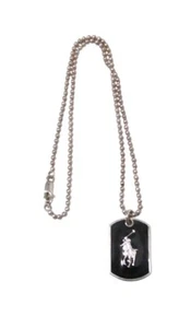 Ralph Lauren Silver 925 Dog Tag Necklace no Box Ball Chain from Japan Used - Picture 1 of 5