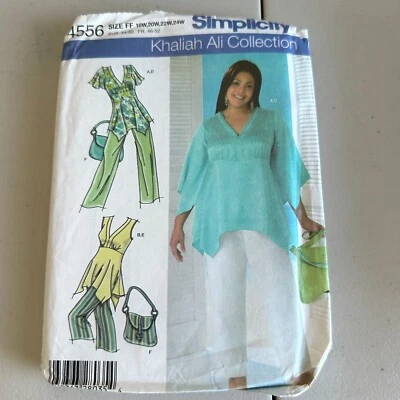 Simplicity Pattern 7333 Sz 18W-24W Misses Asymmetric Tunic Pants Two Lengths Bag - Image 1 of 4