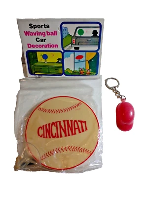 Cincinnati Reds Baseball Waving Ball Car Decoration Plus Plastic Keychain - Image 1 of 4