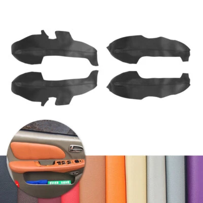 4*Para Hyundai Sonata 04-08 Paneles de Puerta Apoyabrazos CALIDAD Cuero Negro Cubierta Borde Foto 1 de 4