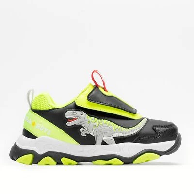 Bull Boys IMPRONTE Bambini Dinosauro Tirannosauro Rex, Con Luci - NE11 (Nero/Lim