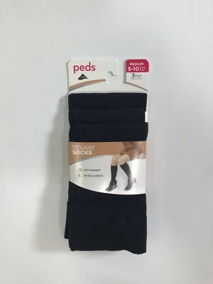 Womens Peds Black Semi Opaque Trouser Socks 3 pk NEW! NWT - Image 1 of 2