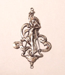 Jugendstil Anhänger Weiblicher AKT Silber - Picture 1 of 3
