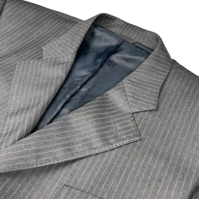Blazer Loro Piana Para Hombre 100% Lana 3 Botones Gris Rayas • Italia • 48R EE. UU. | 58 UE Foto 1 de 4