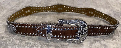 Cinturón Mujer Nocona Embellecido Estrás Talla 28 N4426002 Cuero Marrón Foto 1 de 3