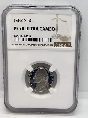 1982 S JEFFERSON NICKLE **TOP POP** NGC PF70 ULTRA CAMEO - Image 1 of 4
