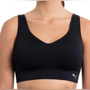 Puma Sujetador Deportivo Medio Negro Atlético Super Suave Elástico Ajustable - Imagen 1 de 7