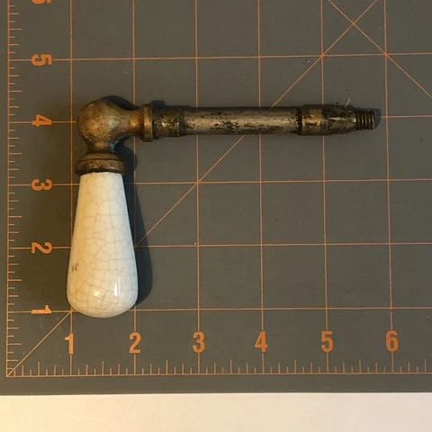 Vintage Sink Faucet or DOOR White Ceramic Porcelain Brass Knob Handle Cover