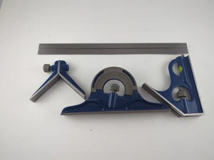 VTG. CRAFTSMAN 12" COMBINATION SQUARE SET, HARDENED, USA, 4 PIECE - Picture 1 of 16