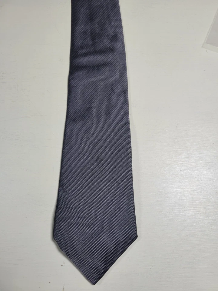 Corbata para hombre DAVID DONAHUE diseñador EE. UU. RAYAS gris 100 % seda italiana Foto 1 de 4