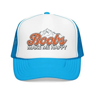 Boobs Make Me Happy Embroidered Trucker Hat - Image 1 of 4