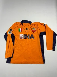 camiseta fútbol AS ROMA manga larga KAPPA matchworn COPA ITALIA 2001 #19 SAMUEL - Picture 1 of 7
