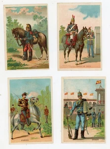 Military Soldiers Spain Romania  Horse French Victorian Trade Card France Lot - Picture 1 of 7