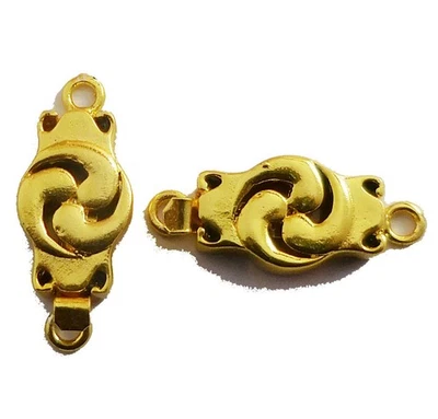 2 Pcs 18X12X6mm Box Clasp 1 Strand 18k Gold Plated - Image 1 of 4