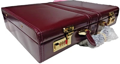 ¡MALETÍN RÍGIDO DE CUERO GENUINO VINTAGE STYE Heritage forro de gamuza detalles dorados!! Foto 1 de 4