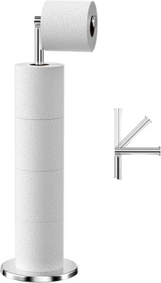 Porta Carta Igienica Da Terra, Portarotolo Da Terra in Acciaio Inossidabile Con  - Immagine 1 di 4