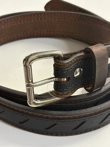 Versacarry klassischer Tragegürtel braun doppellagiges Leder USA - Herren 48 - Bild 1 von 5