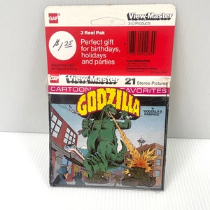 Godzilla View-Master 3 Reels Set *NEW SEALED NOS 70s GAF Cartoon Rampage - Picture 1 of 6