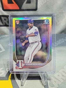 2025 Bowman Kumar Rocker Chrome Red Rookie Redemption SP RC #80 Rangers - Picture 1 of 2
