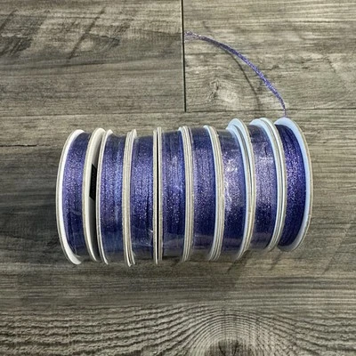 Stampin Up Metallic Woven Ribbon in Orchid Oasis | 7 NEW spools + 1 used spool - Image 1 of 2