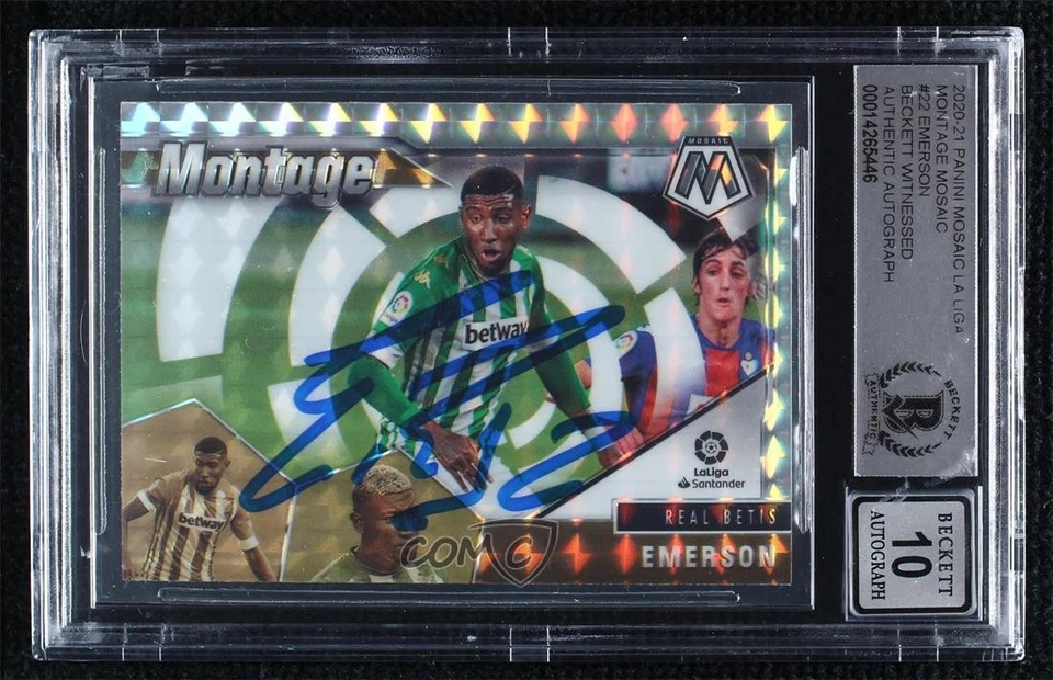 BAS 2020-21 Panini Mosaic La Liga Montage Prizm Emerson Royal #22 BGS Authentic - Image 1 of 2