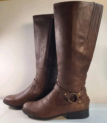 Life Stride Soft System Boots  X-Felicity Sz 9 M Brown Riding Faux Leather - Image 1 of 4