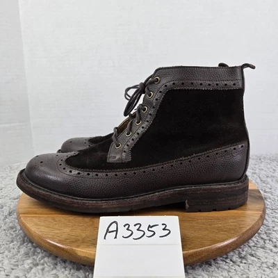 Polo Ralph Laruen Nickson Marrón Cuero Gamuza Punta de Ala Larga Vestido Bota Para Hombres 9.5 D Foto 1 de 4