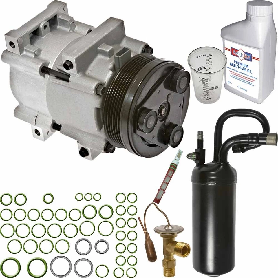 适用于福特 Explorer Mercury Mountaineer 欧米茄交流压缩机 带空调维修套件 DAC — 第 1/1 张图片