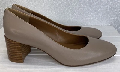 Margaux The Heel Womens Size 7 Taupe Nappa Leather Round Toe Block Heel *SAMPLE* - Image 1 of 4