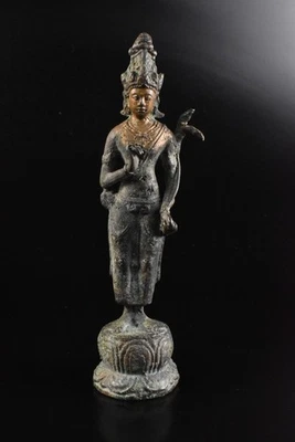 U8939: ESTATUA BUDISTA de cobre chino escultura adorno arte budista Okimono Foto 1 de 4