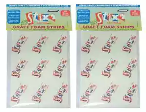 DOUBLE SIDED FOAM GLUE STRIPS 5mm & 3mm ACID FREE 3D CRAFT 52 PADS (2pks x 26) - Picture 1 of 2