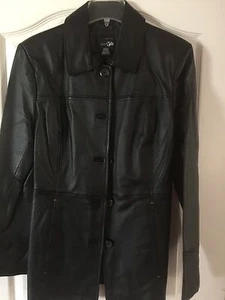 GIACCA DONNA VERA PELLE NERA di EAST 5°, COMODE TASCHE LATERALI Taglia L - Foto 1 di 11
