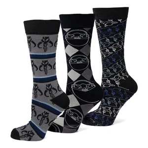 Star Wars Mando Men's 3 Pair Crew Sock Gift Set - Picture 1 of 1