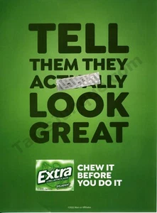 Goma de mascar extra 2022 Mars Wrigley menta verde anuncio impreso ¿Idea de regalo única? (2035) - Imagen 1 de 1