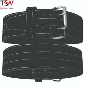 Weight Lifting Double Prong A Grade Leather Belt Gym Training & Powerlifting - Foto 1 di 5
