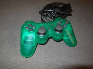 AX7 Sony PlayStation 2 PS2 Emerald Green Clear Dualshock Controller OEM - Picture 1 of 5