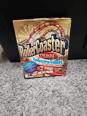 RollerCoaster Tycoon Corkscrew Follies Expansion Pack Big Box PC 1999 Sealed  - Image 1 of 4