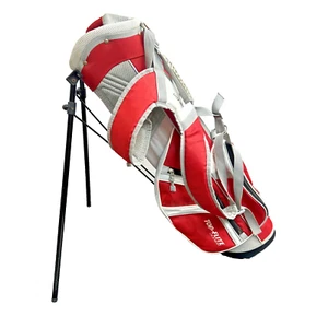 Top Flite Junior Stand and Carry Golf Bag 5 Hole Pockets Red Gray 31" Tall Youth - Picture 1 of 7