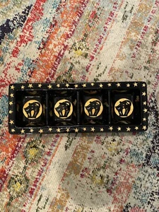 Susan Winget Certified International BLACK CAT 19" Section Relish Tray Halloween - Picture 1 of 4