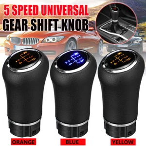 Universal 5 Speed Manual Car Gear Stick Shift Knob Shifter Lever W/ LED Light - Picture 1 of 21