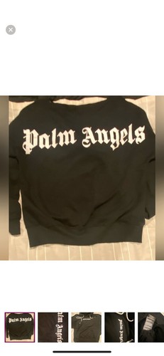 Felpa con cappuccio uomo Palm Angels logo classico taglia large nera tasca canguro